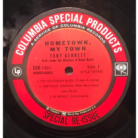 Tony Bennett Hometown, My Hometown, Record  Special Re-Issue CL 1301, CSR-1301 - Picture 6 of 8